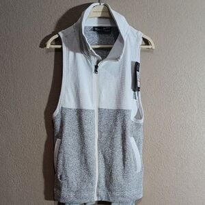 Under Armour White and Heather Gray ColdGear Sleeveless Vest